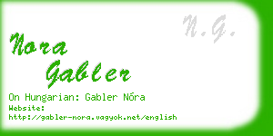 nora gabler business card