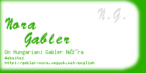 nora gabler business card